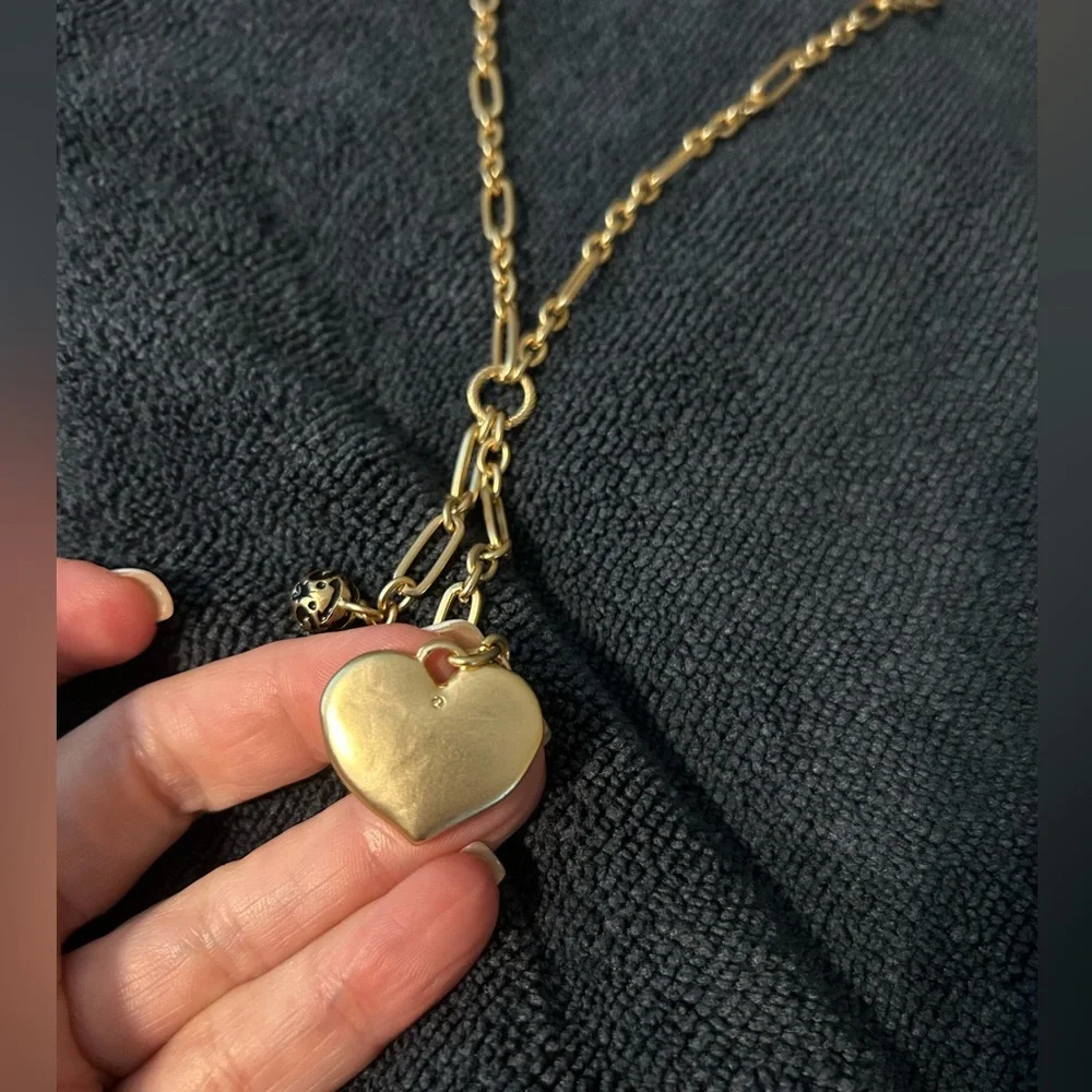 Patricia Nash Gold Heart with Black Enamel Pendant Necklace, 23” - Picture 4 of 6